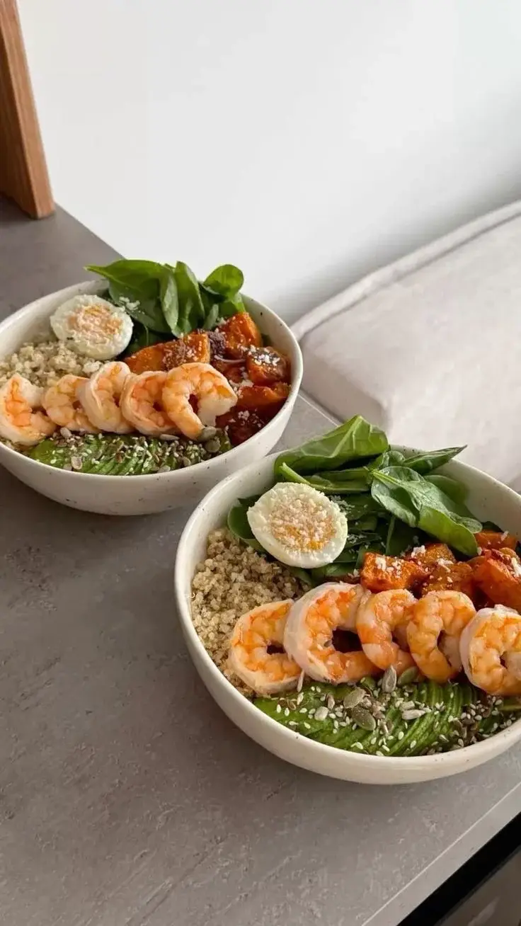 Shrimp quinoa bowl